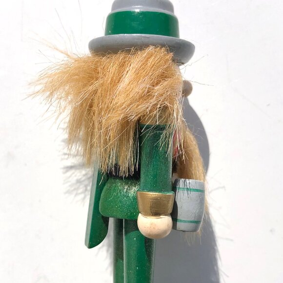 wooden nutcracker Christmas ornament lot 2 soldier and German beer mouth opens - Picture 8 of 13